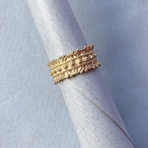 Breiter Ring Gelbgold 585, Ornamentmuster