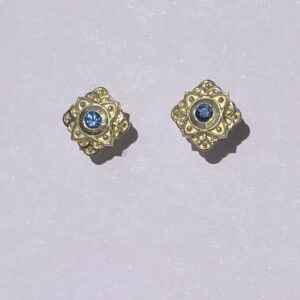Paar Ohrhänger Gold 585 blaue Safire